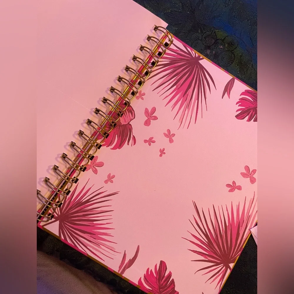 Hardcover Pink Tiger Spiral 2026 Organizational Planner with Gold Accents